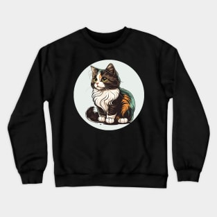 Colorful Cat Lady Lover - Beautiful Pastel Cat Kitten Crewneck Sweatshirt